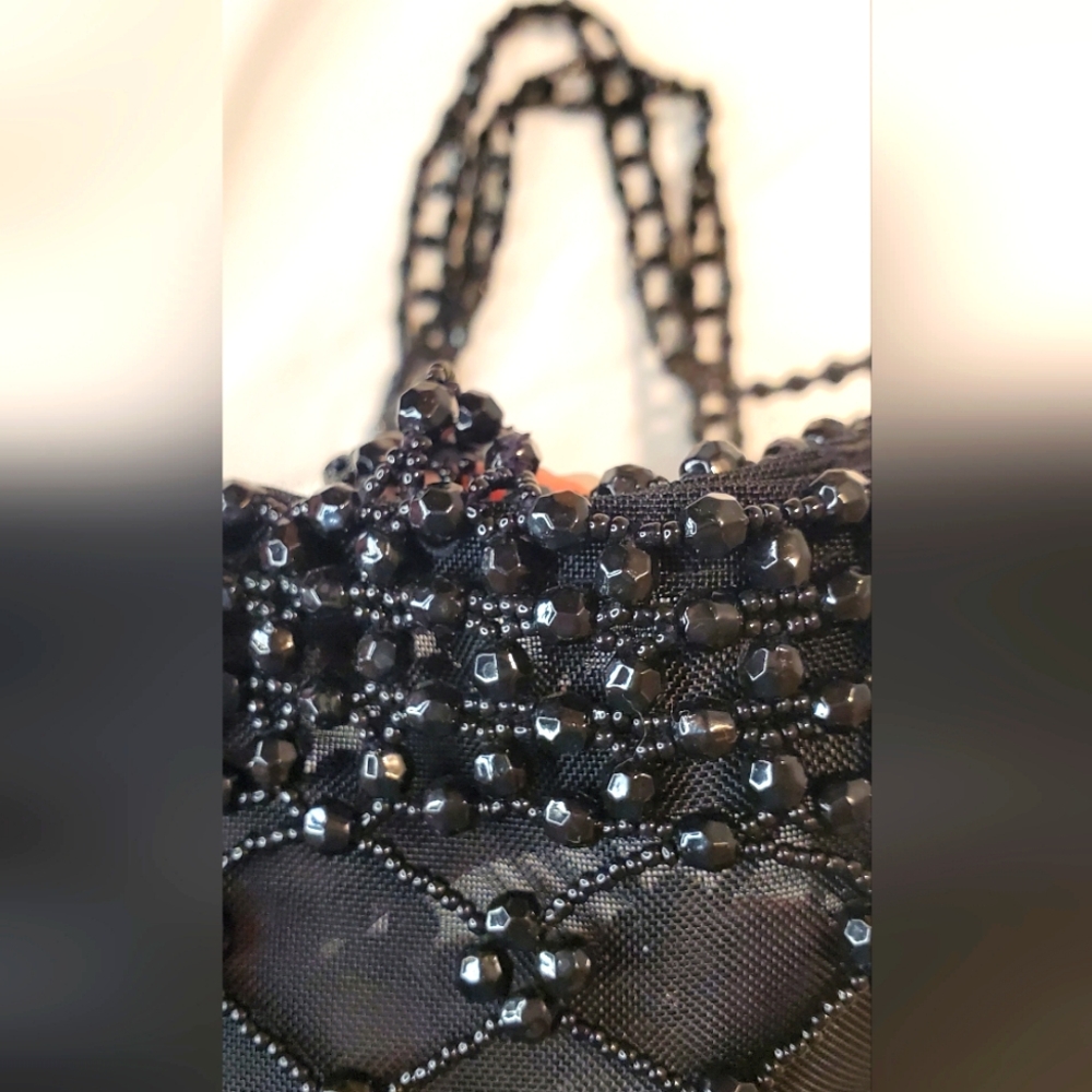 COMECO Chic Black Beaded Shoulder Bag - Picture 8 of 12
